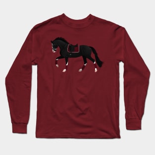 Black Dressage Horse - Equine Rampaige Long Sleeve T-Shirt